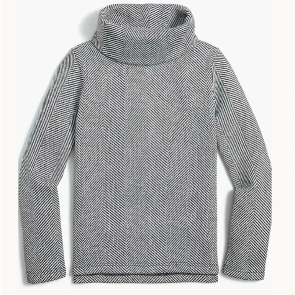 J. Crew Women's Long sleeve funnelneck Herringbone pullover‎ S